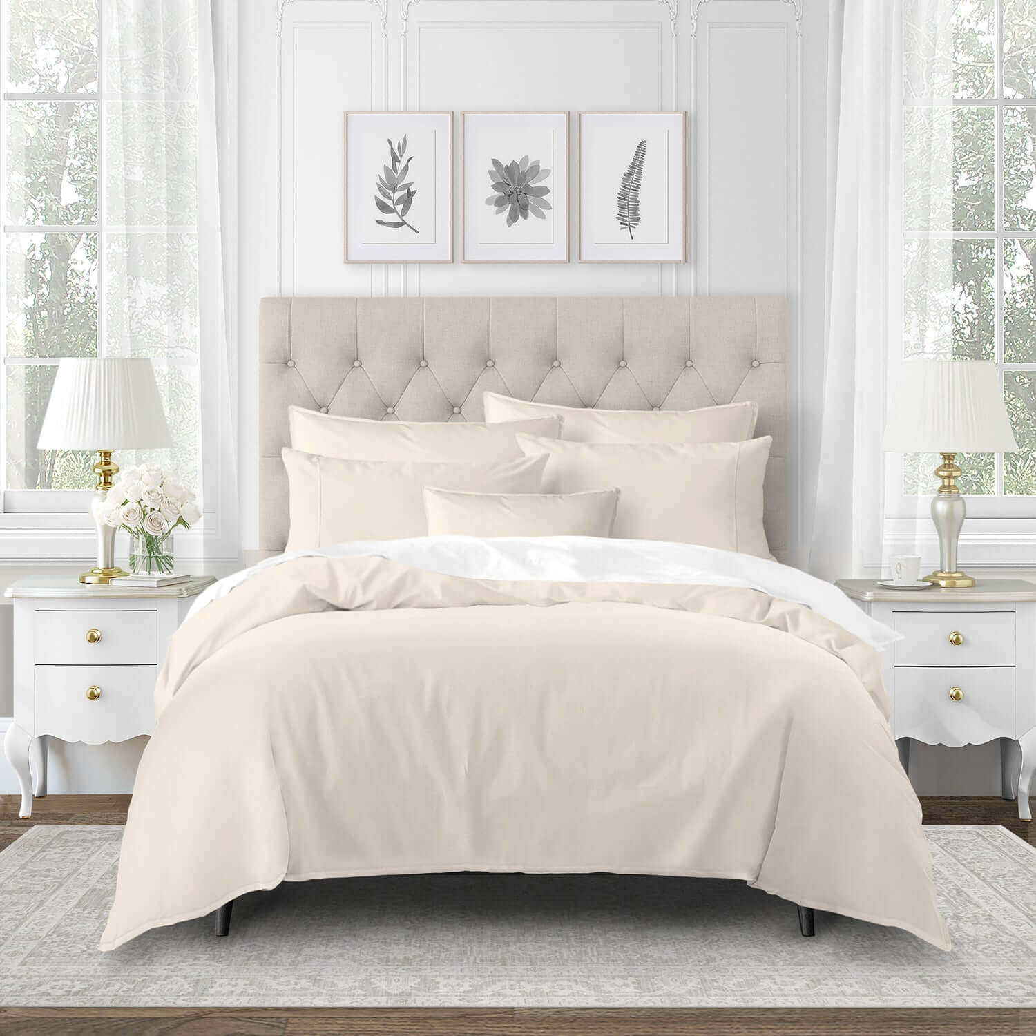 FAIT AU CANADA- Modèle EVERLEIGH ( Ivoire ) - Par Colcha Linens - Douillette, Couvre-lit, Housse de couette Colcha Linens - $399.99! Literie-Déco et moi 