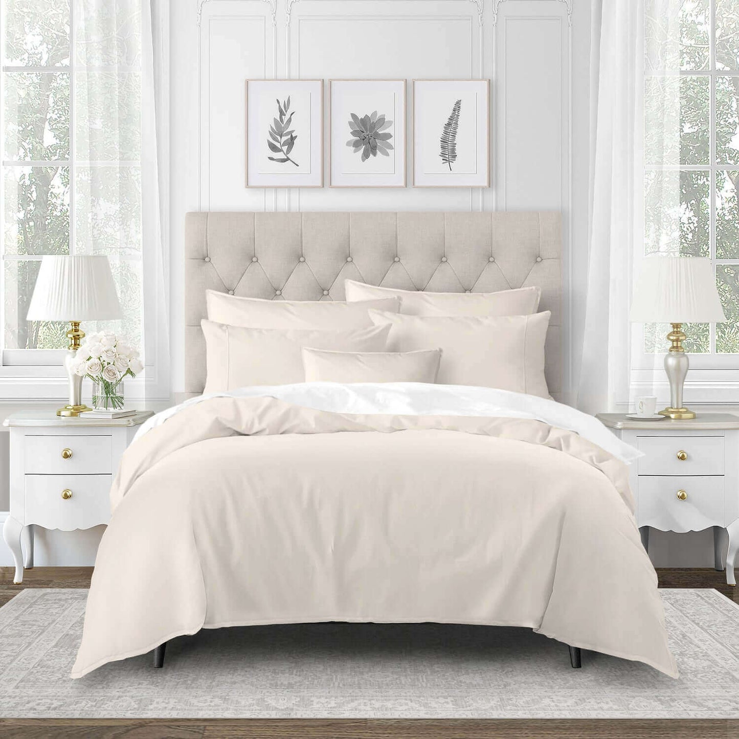 FAIT AU CANADA - Modèle EVERLEIGH ( Ivoire ) - Par Colcha Linens - Literie - Déco et moi