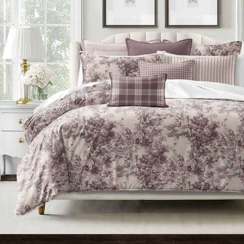 FAIT AU CANADA- Modèle GLYCINE DOLCE  ( Lavande ) - Par Colcha Linens - Douillette, Couvre-lit, Housse de couette Colcha Linens - Literie-Déco et moi 