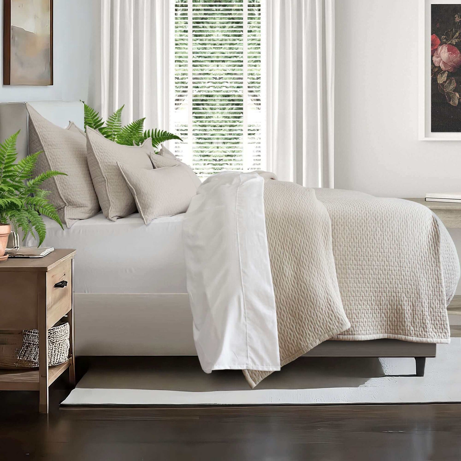 FAIT AU CANADA- Modèle HANNAH (Avoine) - Par Colcha Linens - Douillette, Couvre-lit, Housse de couette Colcha Linens - Literie-Déco et moi 