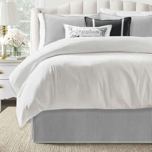  FAIT AU CANADA- Modèle JAXON RAYÉ ( ÉBÈNE )- Par Colcha Linens de Colcha Linens – PRODUIT  de qualité chez Literie & Déco et Moi