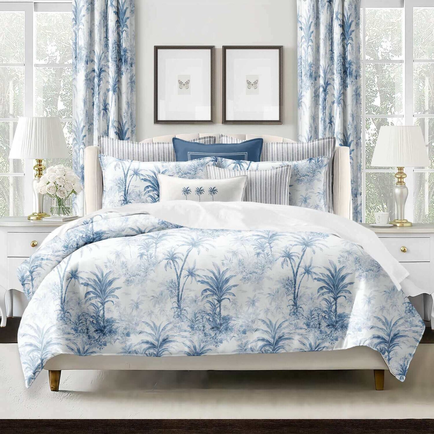 FAIT AU CANADA- Modèle PALMORA (Bleu) - Par Colcha Linens - Douillette Colcha Linens - Literie-Déco et moi 