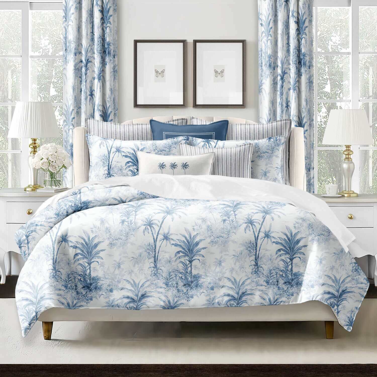 FAIT AU CANADA- Modèle PALMORA (Bleu) - Par Colcha Linens - Douillette Colcha Linens - Literie-Déco et moi 