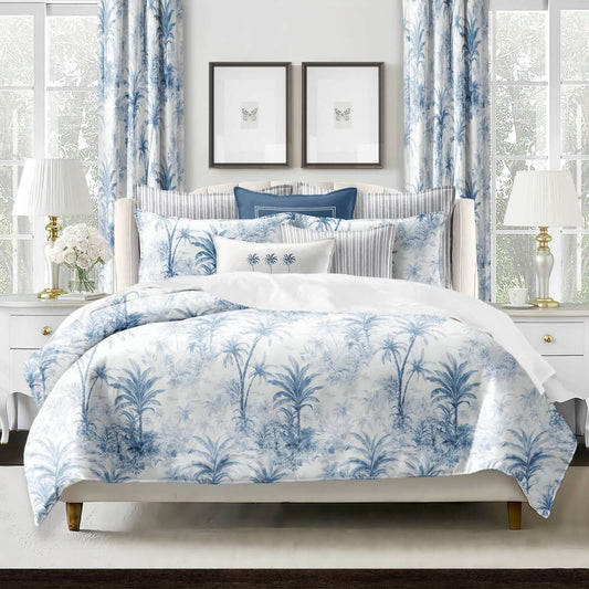 FAIT AU CANADA- Modèle PALMORA (Bleu) - Par Colcha Linens Douillette  ,disponible chez Literie-Déco et moi 
