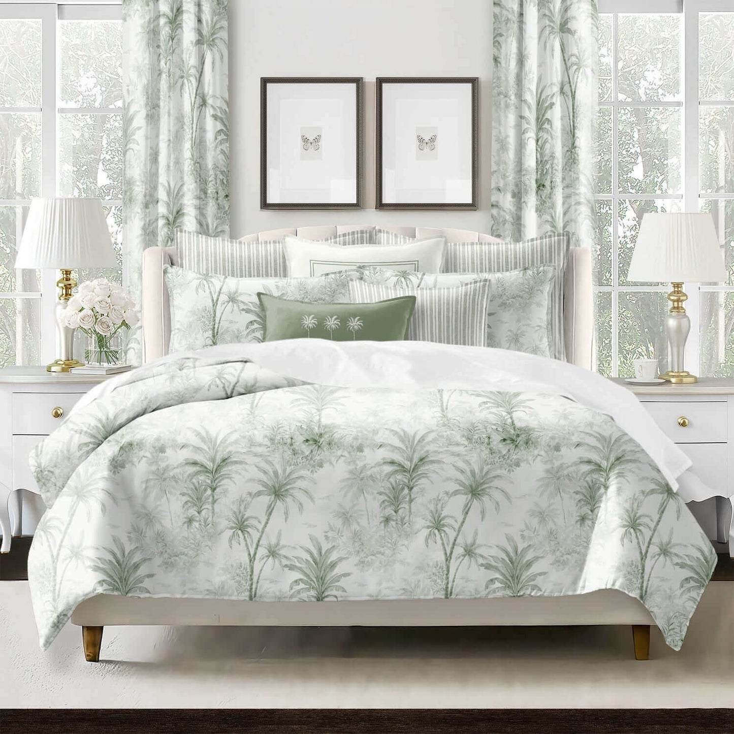 FAIT AU CANADA- Modèle PALMORA (Vert ) - Par Colcha Linens - Douillette Colcha Linens - Literie-Déco et moi 