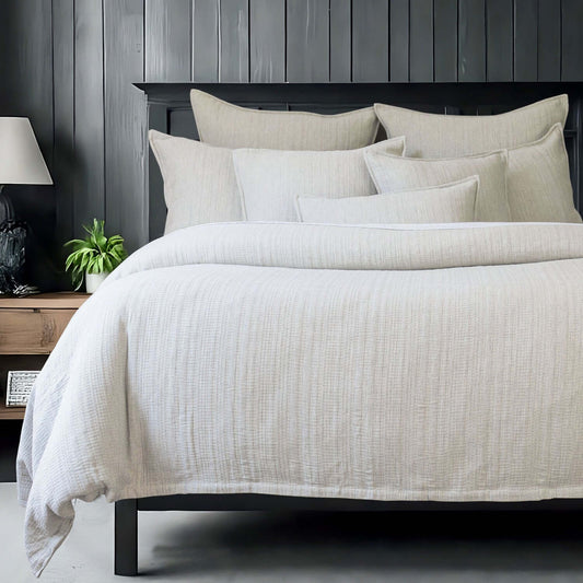 FAIT AU CANADA - Modèle PAYTON (Naturel) - Par Colcha Linens - Literie - Déco et moi