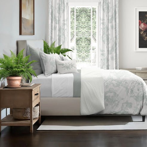 FAIT AU CANADA - Modèle PEACOCK LANE ( Vert Sauge ) - Par Colcha Linens - Literie - Déco et moi