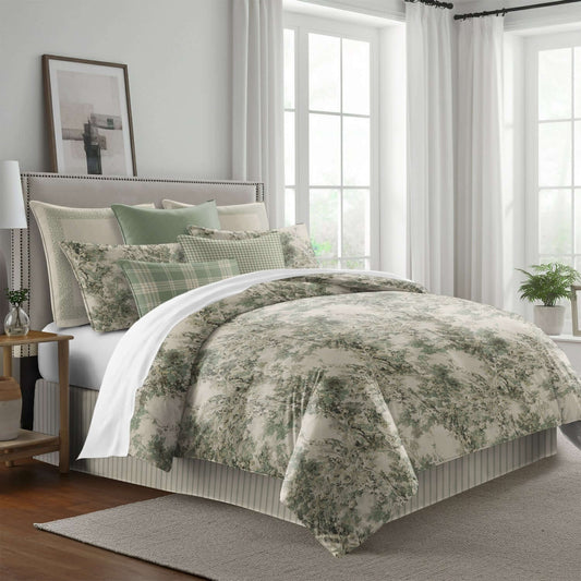 FAIT AU CANADA- Modèle PRINTEMPS VERT DOLCE  ( Vert ) - Par Colcha Linens Douillette, Couvre-lit, Housse de couette  ,disponible chez Literie-Déco et moi 