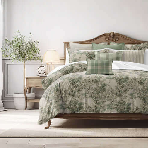 FAIT AU CANADA- Modèle PRINTEMPS VERT DOLCE  ( Vert ) - Par Colcha Linens - Douillette, Couvre-lit, Housse de couette Colcha Linens - Literie-Déco et moi 