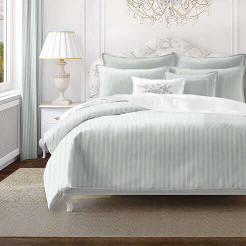 FAIT AU CANADA- Modèle RUBEN ( Vert Sauge ) - Par Colcha Linens - Douillette, Couvre-lit, Housse de couette Colcha Linens - Literie-Déco et moi 