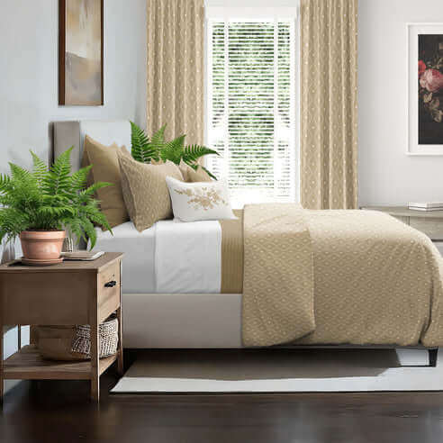 FAIT AU CANADA- Modèle SAMUEL (Or ) - Par Colcha Linens - Douillette, Couvre-lit, Housse de couette Colcha Linens - Literie-Déco et moi 