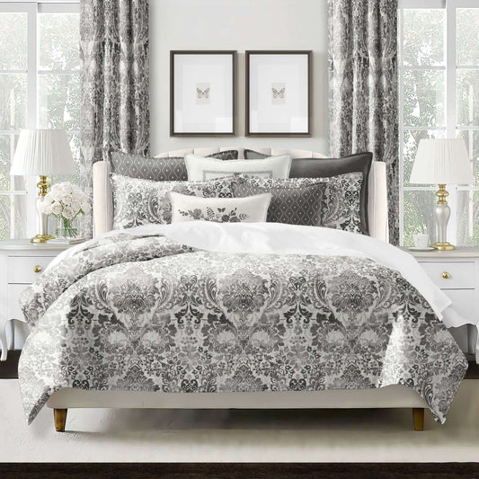FAIT AU CANADA- Modèle SAVANNAH (Gris anthracite) - Par Colcha Linens Douillette  ,disponible chez Literie-Déco et moi 