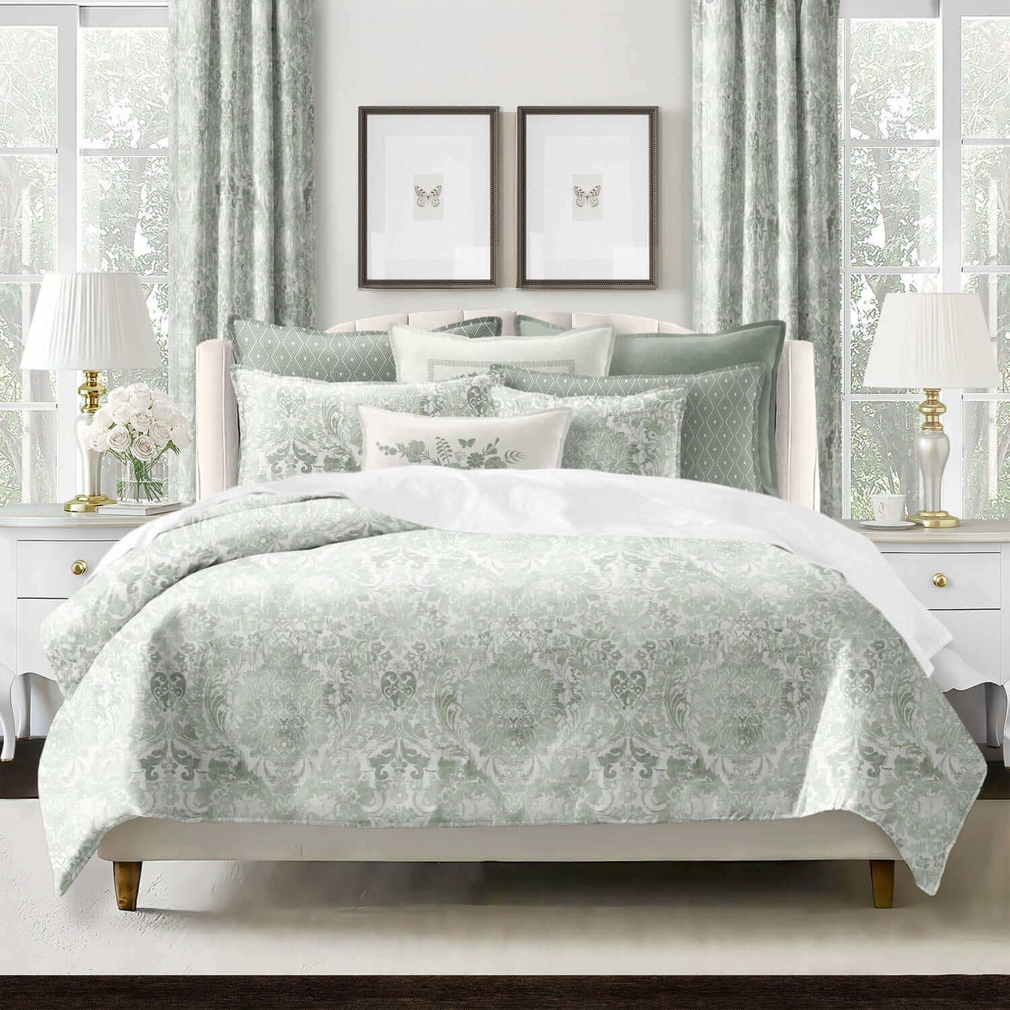 FAIT AU CANADA- Modèle SAVANNAH (Vert Sauge) - Par Colcha Linens - Douillette Colcha Linens - Literie-Déco et moi 