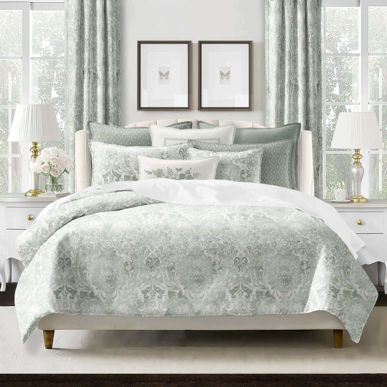 FAIT AU CANADA- Modèle SAVANNAH (Vert Sauge) - Par Colcha Linens - Douillette Colcha Linens - Literie-Déco et moi 