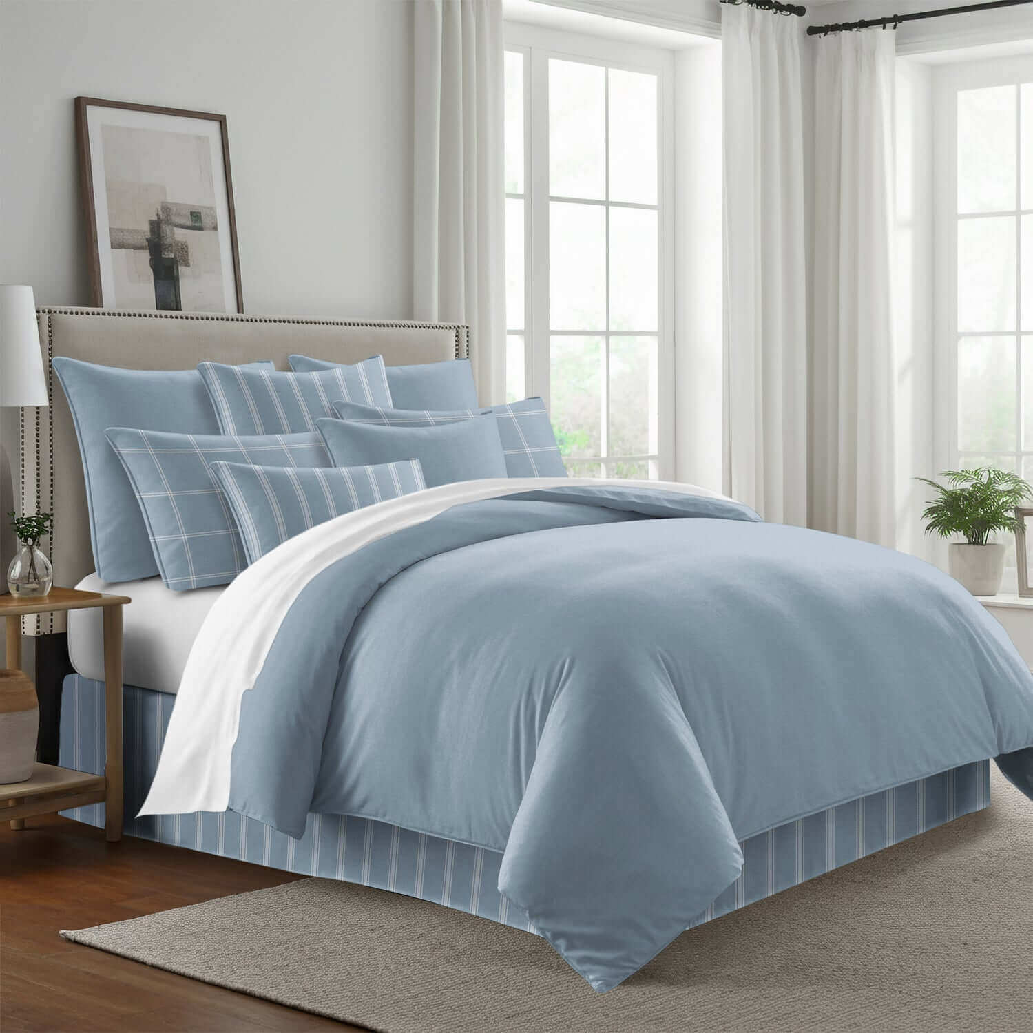 FAIT AU CANADA- Modèle SHAY BLEU UNI - Par Colcha Linens - Douillette, Couvre-lit, Housse de couette Colcha Linens - Literie-Déco et moi 