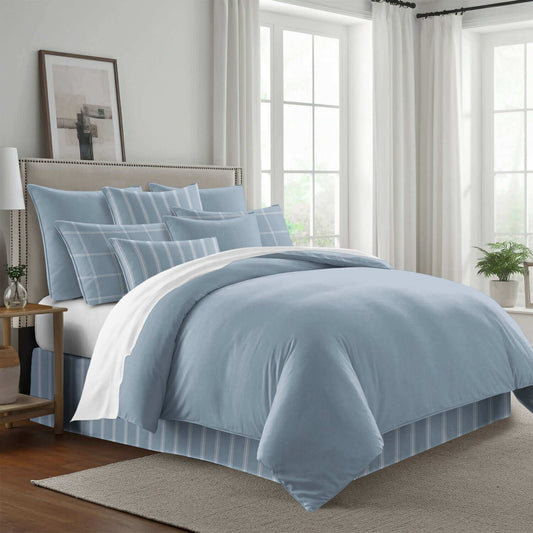 FAIT AU CANADA- Modèle SHAY BLEU UNI - Par Colcha Linens - Douillette, Couvre-lit, Housse de couette Colcha Linens - $469.99! Literie-Déco et moi