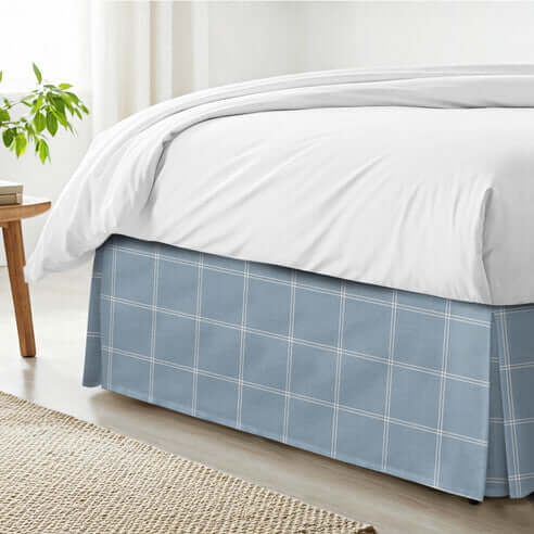 FAIT AU CANADA- Modèle SHAY BROAD ( A carreaux bleu ) - Par Colcha Linens Douillette, Couvre-lit, Housse de couette  ,disponible chez Literie-Déco et moi 