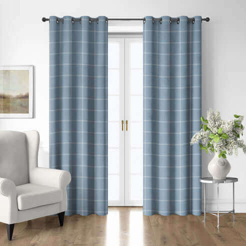 FAIT AU CANADA- Modèle SHAY BROAD ( A carreaux bleu ) - Par Colcha Linens - Douillette, Couvre-lit, Housse de couette Colcha Linens - Literie-Déco et moi 