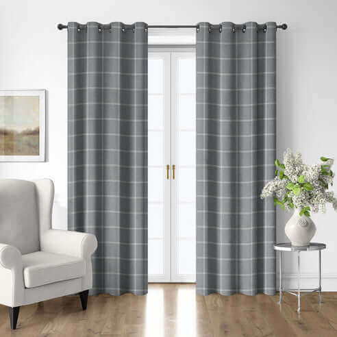 FAIT AU CANADA - Modèle SHAY BROAD ( A carreaux gris) - Par Colcha Linens - Literie - Déco et moi