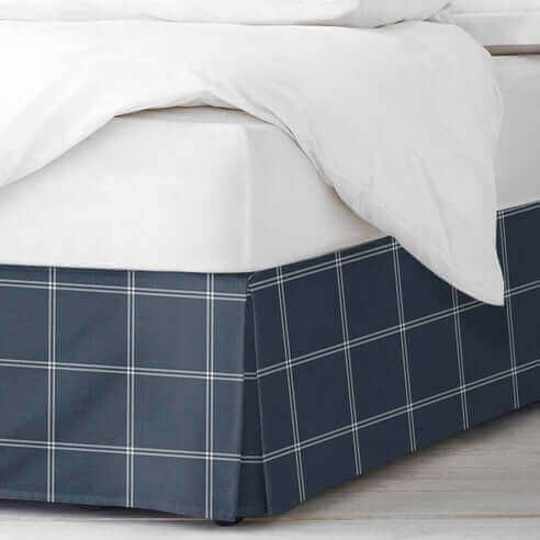 FAIT AU CANADA - Modèle SHAY BROAD ( A carreaux marine ) - Par Colcha Linens - Literie - Déco et moi