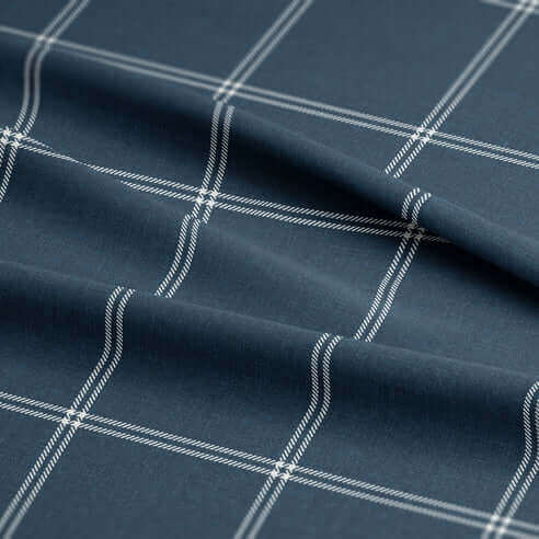 FAIT AU CANADA - Modèle SHAY BROAD ( A carreaux marine ) - Par Colcha Linens - Literie - Déco et moi