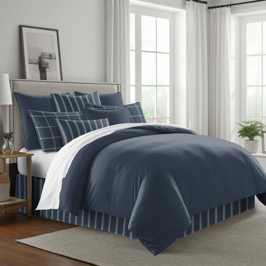 FAIT AU CANADA- Modèle SHAY MARINE UNI - Par Colcha Linens Douillette, Couvre-lit, Housse de couette  ,disponible chez Literie-Déco et moi 