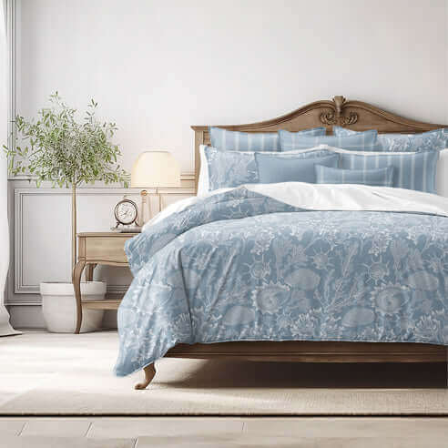 FAIT AU CANADA- Modèle SHELLABRATE ( Bleu ) - Par Colcha Linens - Douillette, Couvre-lit, Housse de couette Colcha Linens - Literie-Déco et moi 