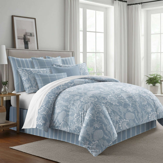 FAIT AU CANADA- Modèle SHELLABRATE ( Bleu ) - Par Colcha Linens Douillette, Couvre-lit, Housse de couette  ,disponible chez Literie-Déco et moi 