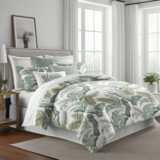 FABRIQUÉ AU CANADA-Modèle VERT FRONDOSA-Par Quilt Linens Douillette, Couvre-lit, Housse de couette ,disponible chez Literie-Déco et moi
