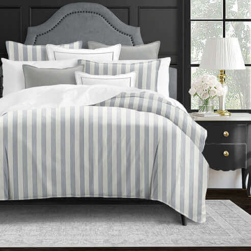 FAIT AU CANADA - Modèle WAVE RUNNER ( Gris ) - 5 PIECES - Par Colcha Linens - Literie - Déco et moi