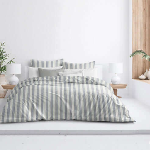 FAIT AU CANADA - Modèle WAVE RUNNER ( Gris ) - 5 PIECES - Par Colcha Linens - Literie - Déco et moi