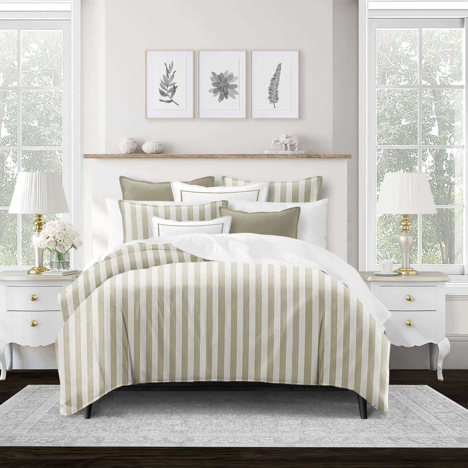 FAIT AU CANADA - Modèle WAVE RUNNER ( Sable ) - 5 PIECES - Par Colcha Linens - Literie - Déco et moi