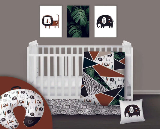 ( Fait au Québec) 2 ensembles de literie pour JUMEAUX/JUMELLES- DANS LA SAVANE - Literie bébés Textile Patlin - Literie-Déco et moi 