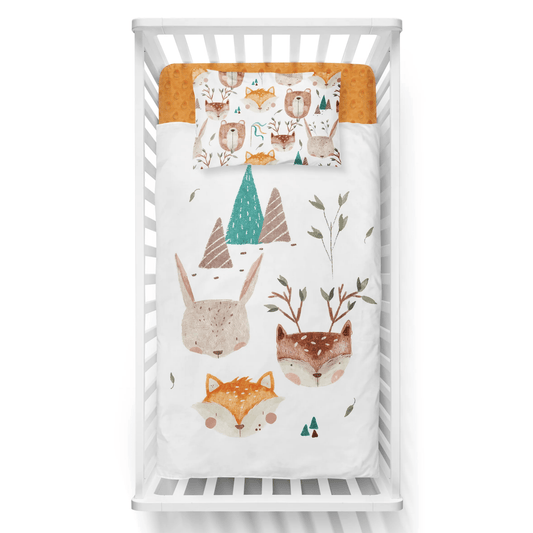 (FAIT AU QUEBEC) Amis de la forêt - Couvre-lit pour bassinette - Douillette Fait Québec- oleoops - $19.99! Literie-Déco et moi 