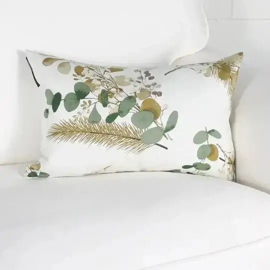 ( Fait au Québec ) - Coussin EUCALYPTUS ( Jaune ) - Coussins Accent mode - $49.95! Literie-Déco et moi 