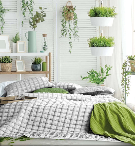 FAIT AU QUÉBEC - Couvre-lit SCOTT ( gris ) - couvre-lits CHÉNÉ - $399.99! Literie-Déco et moi 