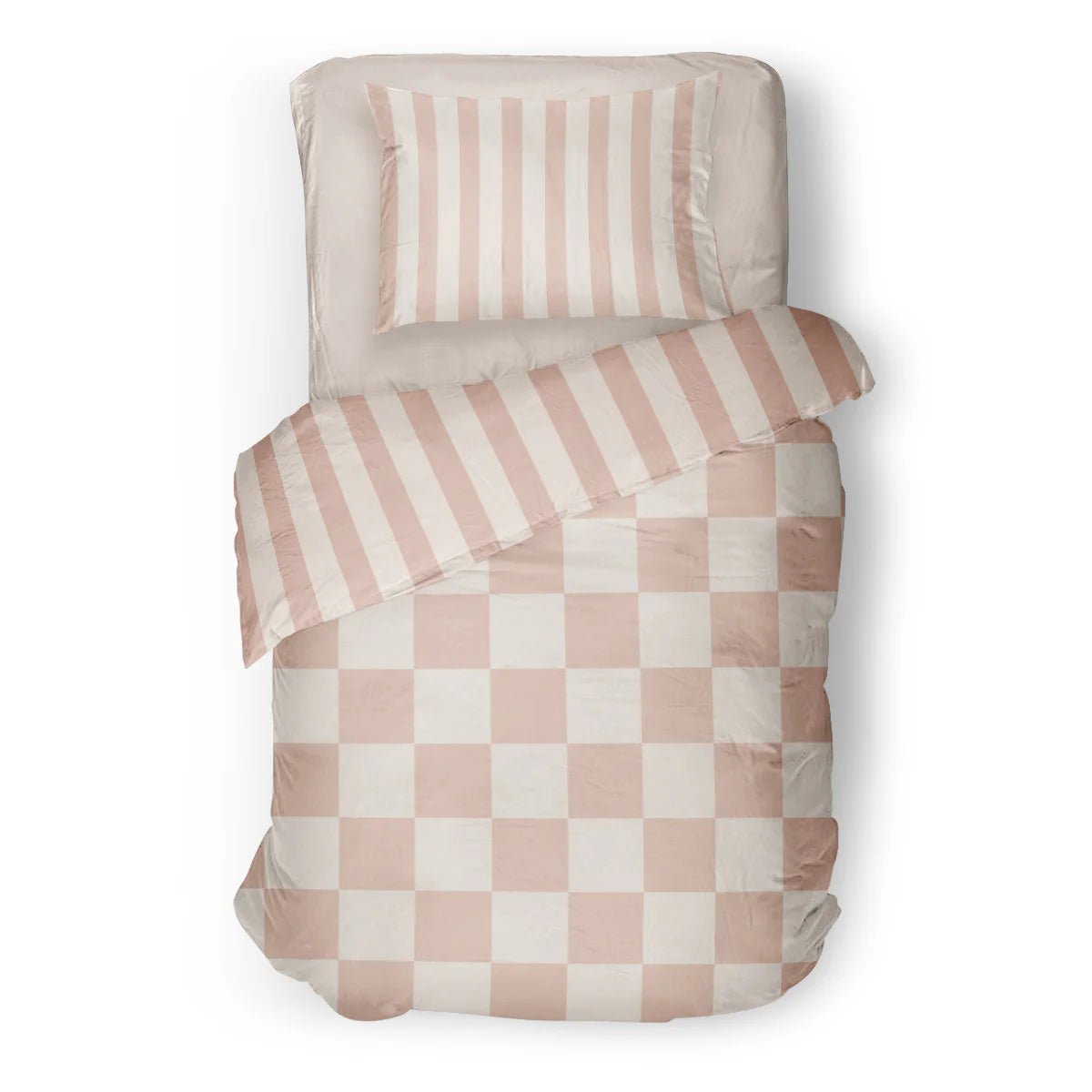 (FAIT AU QUEBEC) Damier ligné - Couvre - lit pour enfants - Literie - Déco et moi