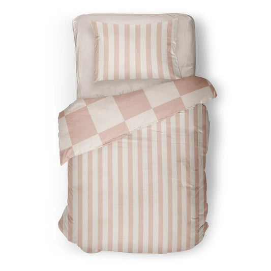 (FAIT AU QUEBEC) Damier ligné - Couvre - lit pour enfants - Literie - Déco et moi