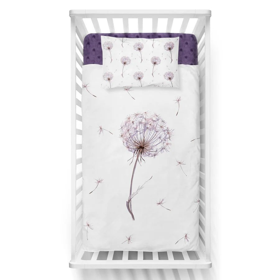(FAIT AU QUEBEC) Dandelions - Couvre-lit pour bassinette - Douillette Fait Québec- oleoops - Literie-Déco et moi 