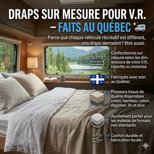 ( Fait au Québec ) Draps sur mesure VR et BATEAU - Draps Zénima - Literie-Déco et moi