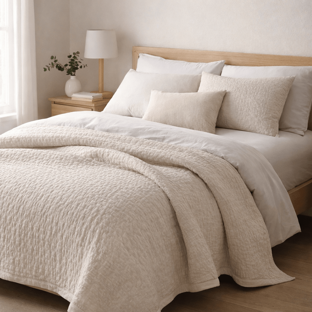 FAIT AU QUÉBEC-Ensemble de housse de couette MARCUS ( Naturel) - Housse de couette LITERIE & DÉCO ET MOI - $349.99! Literie-Déco et moi 