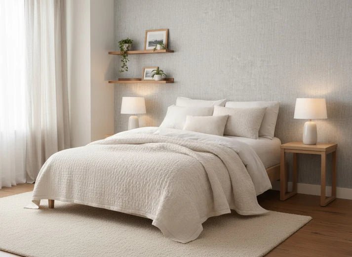 FAIT AU QUÉBEC-Ensemble de housse de couette MARCUS ( Naturel) - Housse de couette LITERIE & DÉCO ET MOI - $349.99! Literie-Déco et moi 