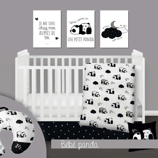 ( Fait au Québec) Ensemble de literie et accessoires pour bébé - BÉBÉ PANDA - Literie - Déco et moi