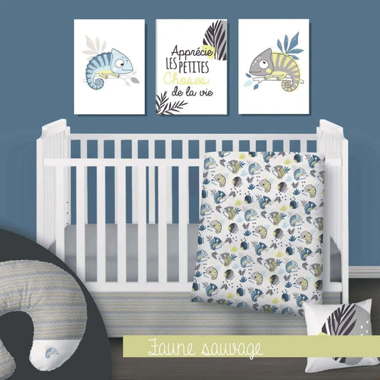 ( Fait au Québec) Ensemble de literie et accessoires pour bébé - FAUNE SAUVAGE - Literie bébés Textiles Patlin - Literie-Déco et moi 