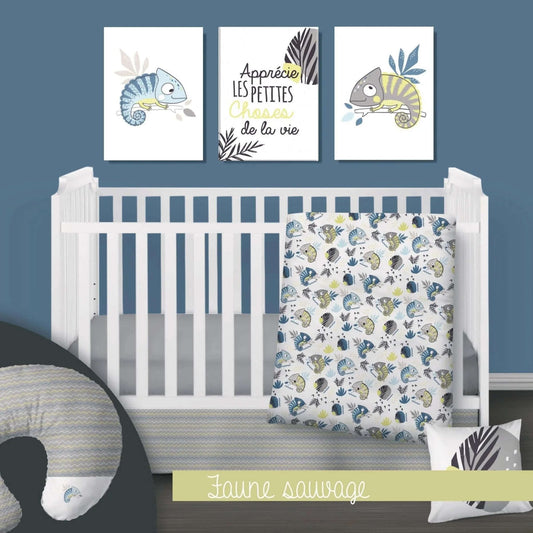 ( Fait au Québec) Ensemble de literie et accessoires pour bébé - FAUNE SAUVAGE - Literie - Déco et moi
