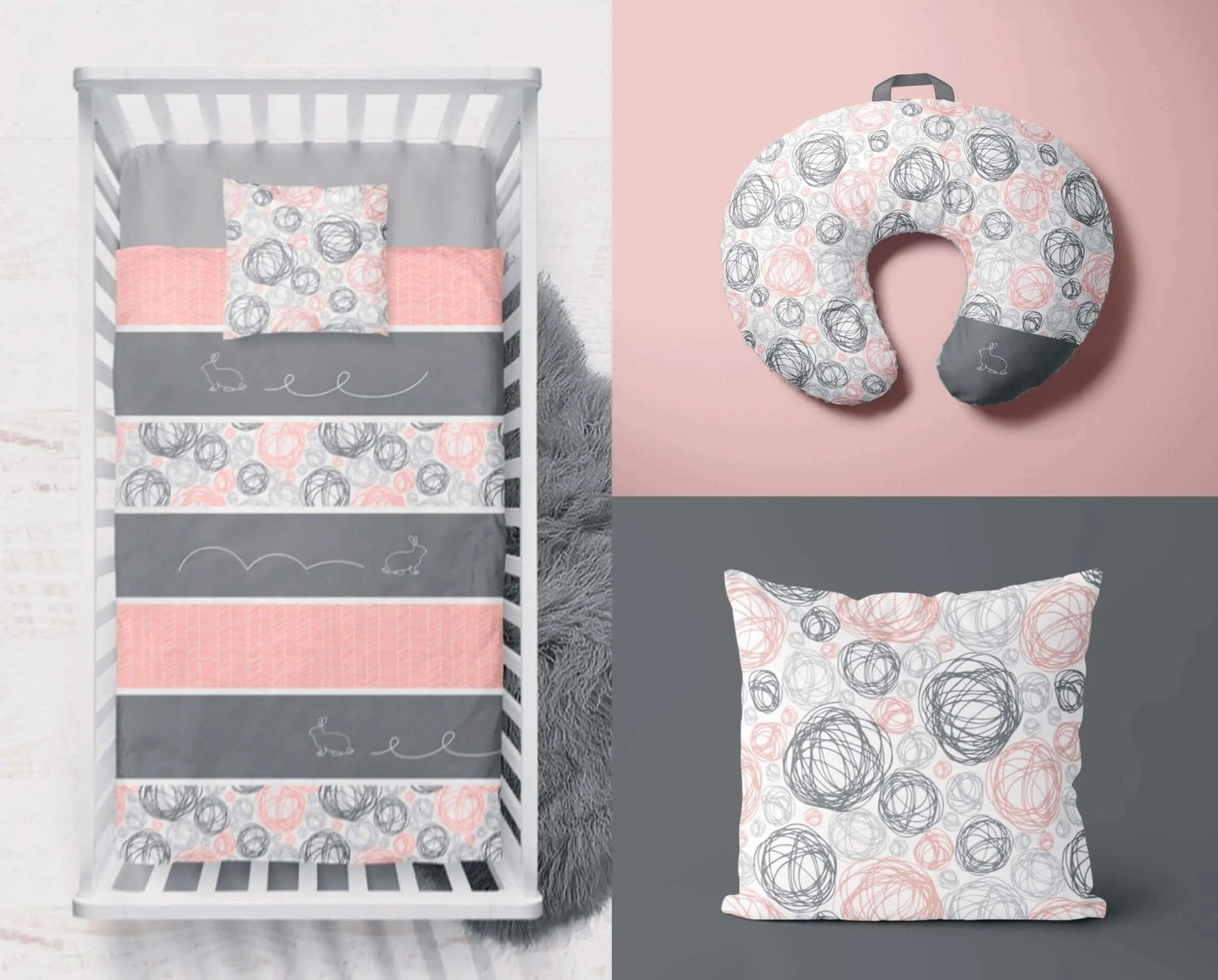 ( Fait au Québec) Ensemble de literie et accessoires pour bébé - GRIBOUILLIS EN FOLIE Literie bébés  ,disponible chez Literie-Déco et moi 