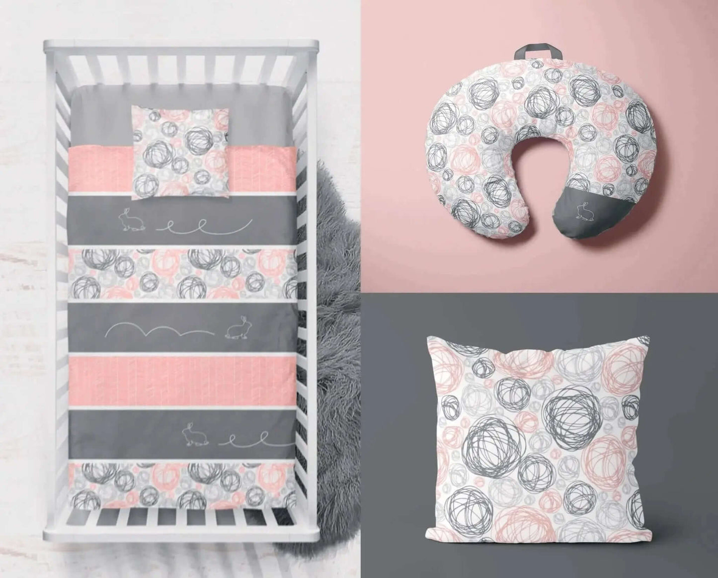 ( Fait au Québec) Ensemble de literie et accessoires pour bébé - GRIBOUILLIS EN FOLIE - Literie bébés Textile Patlin - Literie-Déco et moi 