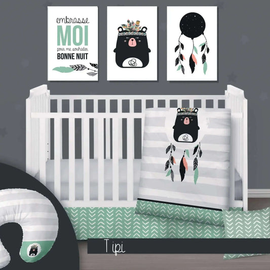 ( Fait au Québec) Ensemble de literie et accessoires pour bébé - TIPI - Literie bébés Textiles Patlin - Literie-Déco et moi 