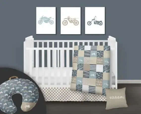 ( Fait au Québec) Ensemble de literie et accessoires pour bébé - VROOM - Literie bébés Textiles Patlin - Literie-Déco et moi 