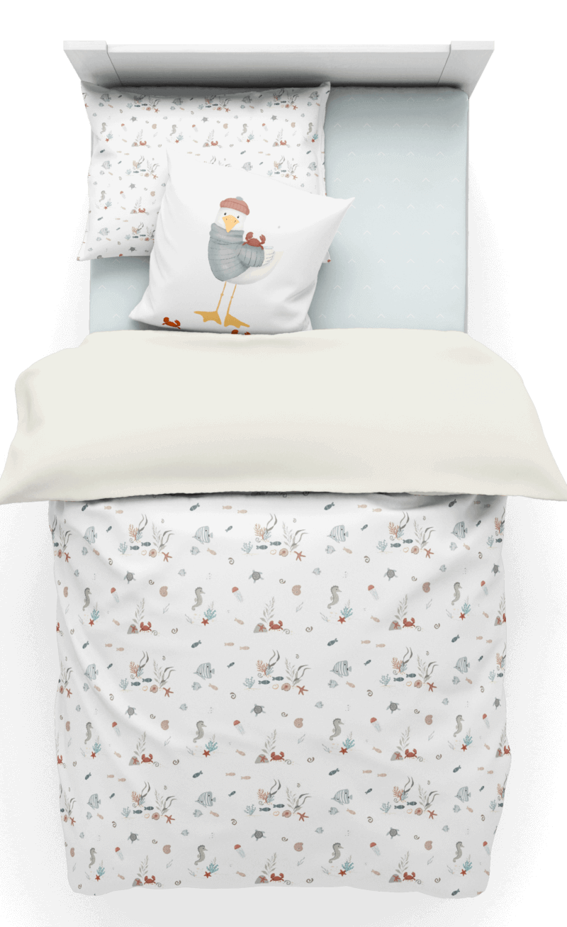 ( Fait au Québec) Ensemble de literie pour bébé- SOUS LA MER - housses de couette bébé Atelier la Fée - Literie-Déco et moi 